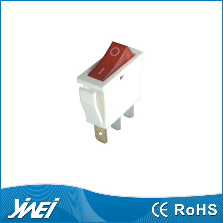 厂家供应双通CE认证 YW1-402全黑3脚船型250V 翘板开关KCD