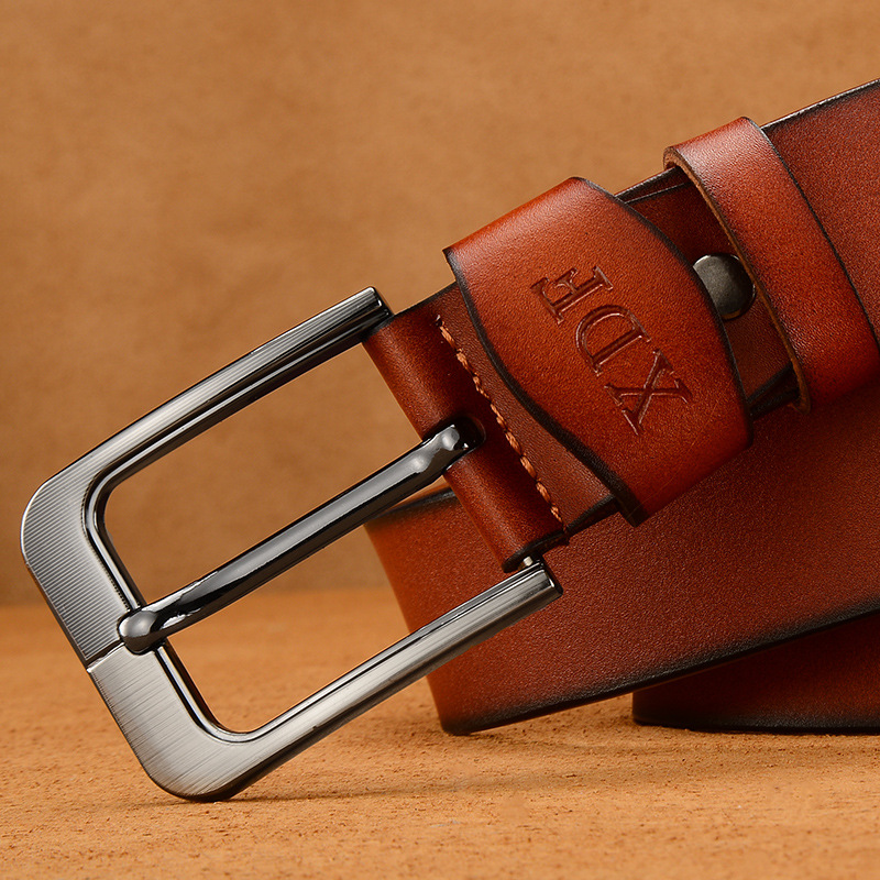 2024 Hot Selling European and American New Men's Needle Button Belt Fashion and Casual Versatile Retro Cowhide Jeans Belt Men's Pants Belt_voghion.com