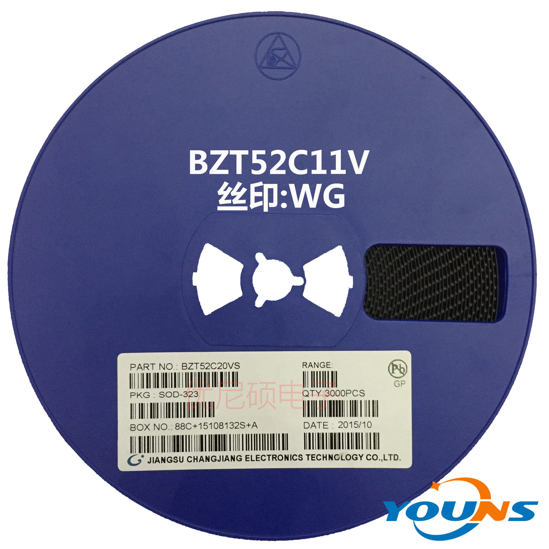 长电 贴片稳压二极管 BZT52C11V 11V 丝印WG SOD-123 全新正品
