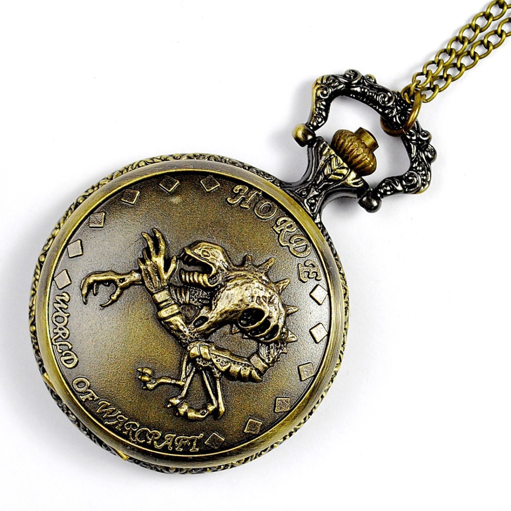 Ghost cannibal flip quartz necklace ghost pocket watch retro style cross-border large pocket watch manufacturers wholesale 8068