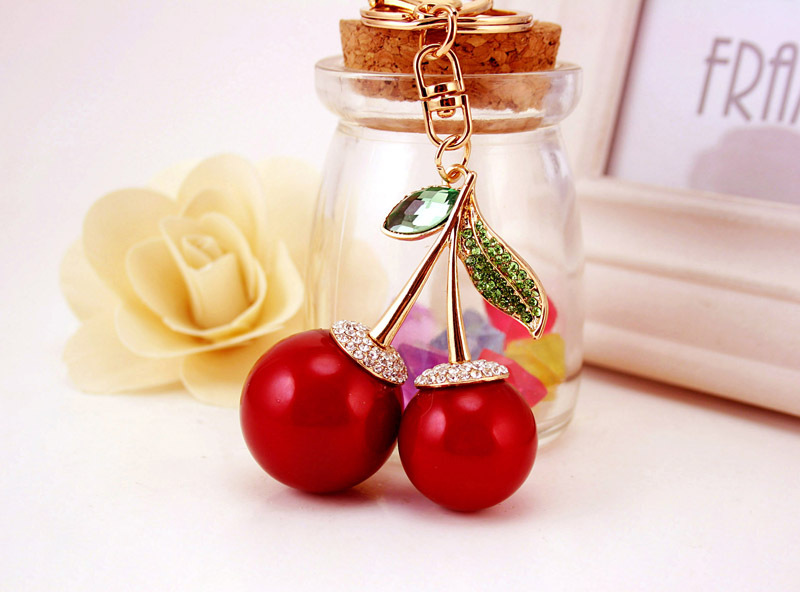 Wedding, Graduation Occasion Cute Cherry Zinc Alloy Unisex Keychain
