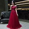 The bride toast new style banquet noble character shoulder evening dress long elegance elegance