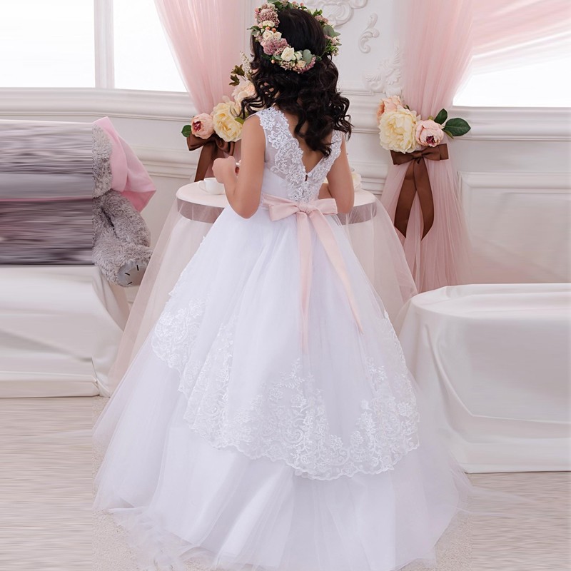 Comercio exterior europeo y americano transfronterizo ropa para niños con encaje de diamantes danza rendimiento niña encaje pettiskirt entrega de una pieza