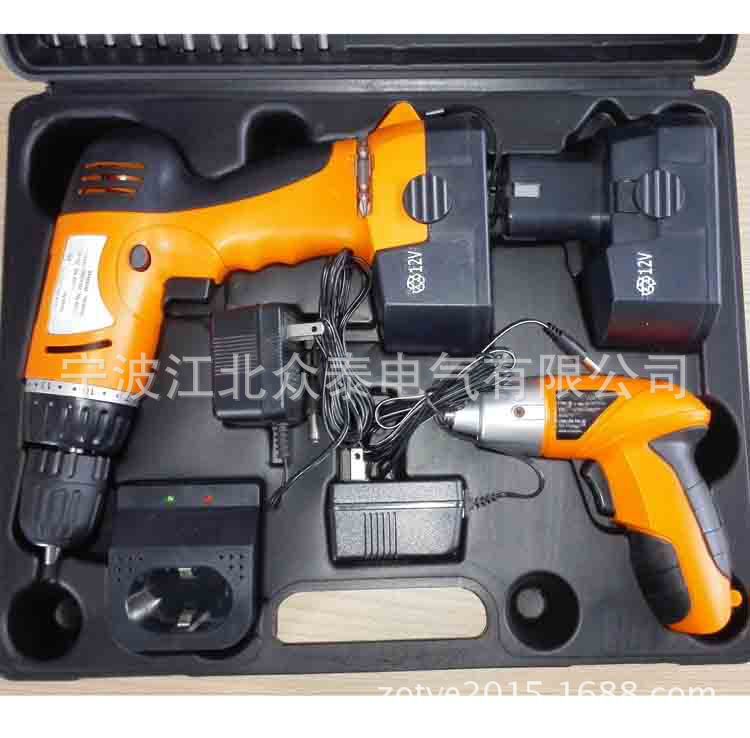 12V 充电电钻，80件套吹塑盒包装，型号ZT80