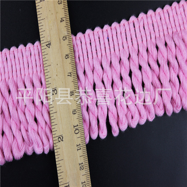 全棉粉色流苏绳