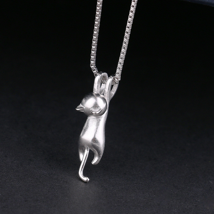 Pendant Necklace Classification Copper Chain Material Copper Box Chain Cat Pendant Necklace