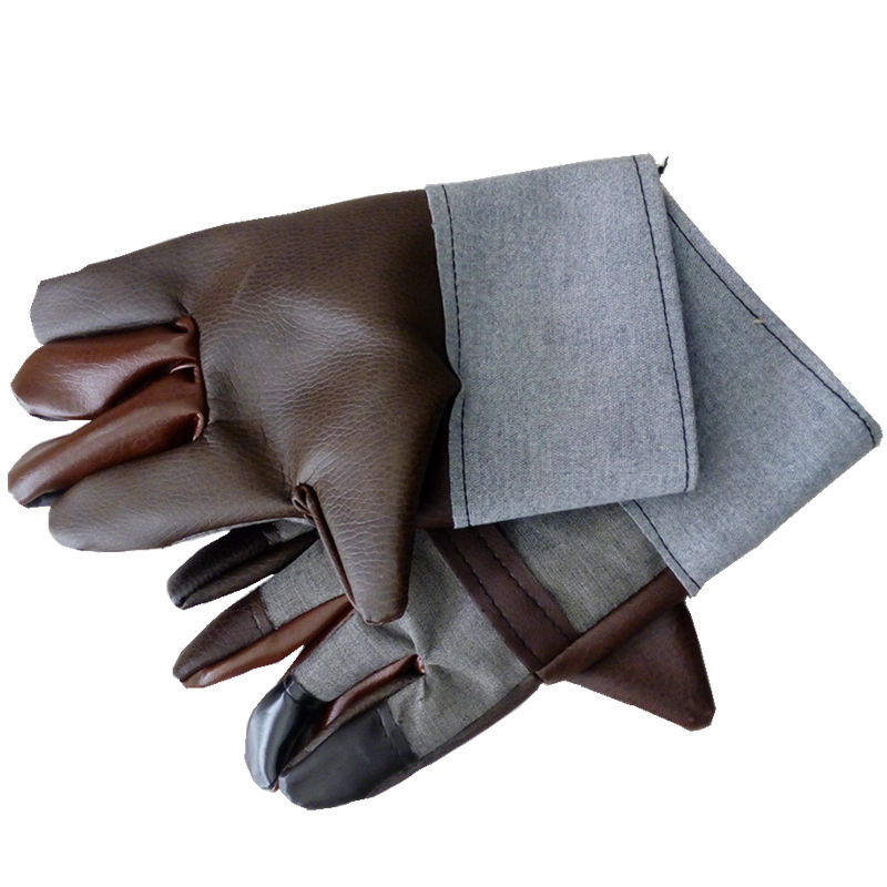 短花皮革电焊手套pu皮革隔热手套焊接焊工手套劳保用品