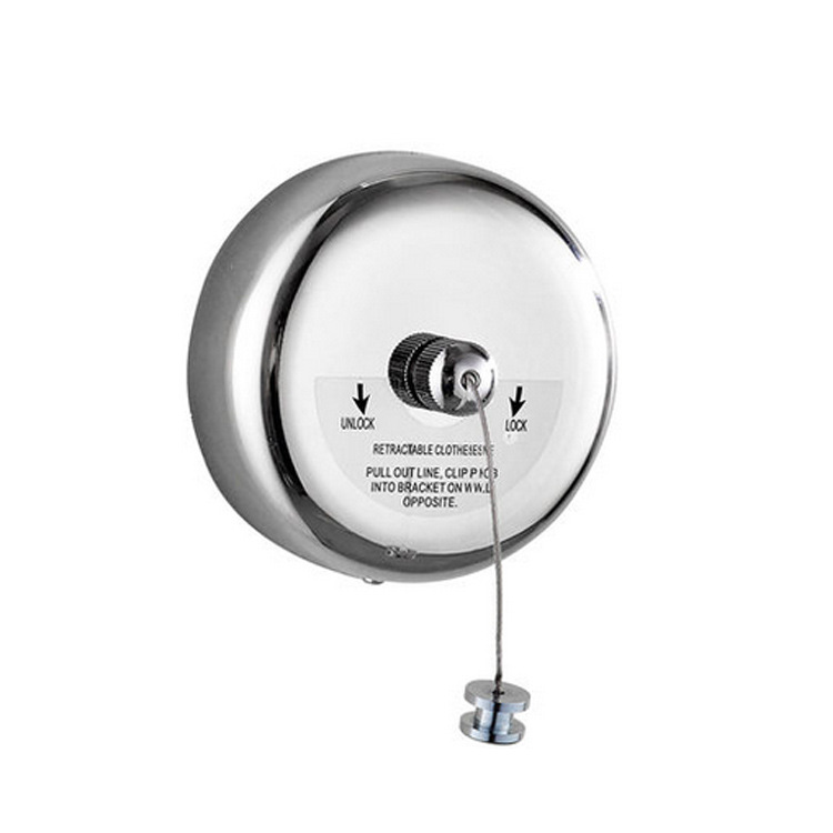 圣瑞佳 304不锈钢壁挂晾衣绳 2.8米伸缩隐形钢丝绳卫浴晾衣架跨境|ru