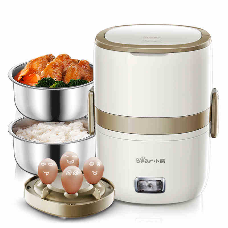 小熊DFH-A15D1 电热饭盒双层加热蒸煮插电保温热饭器迷你电饭煲1