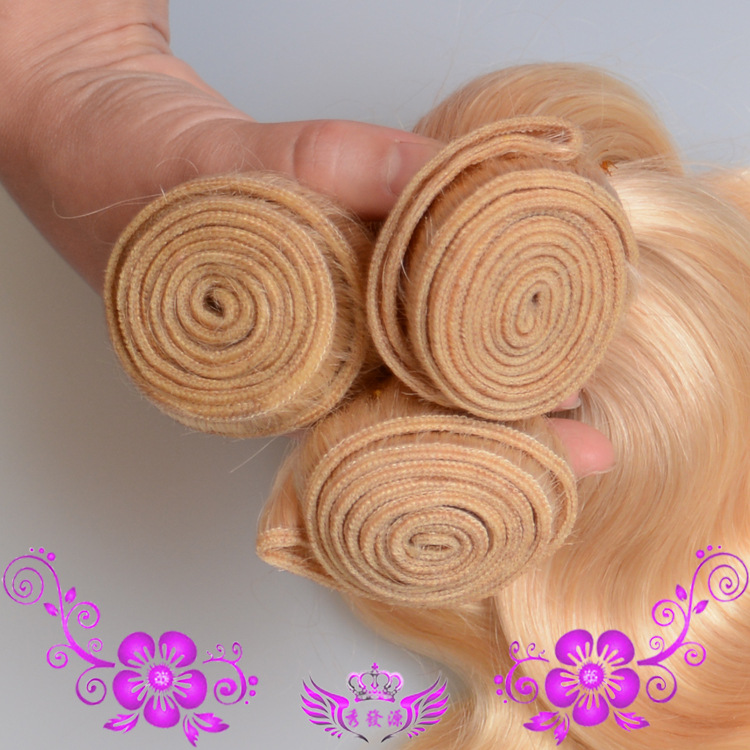 613 blonde Brazilian Remy 100 human hair body wave light wig