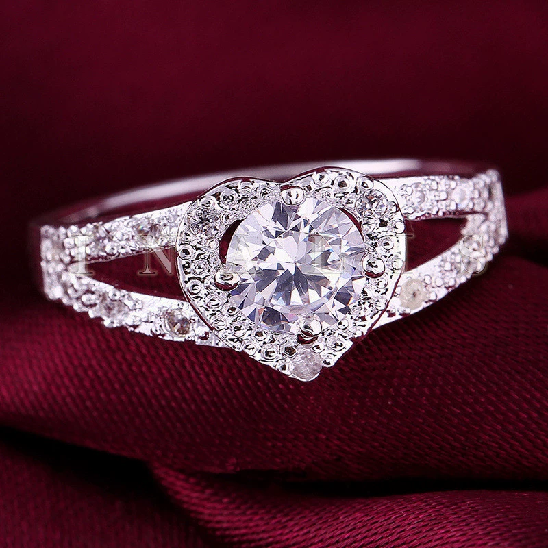 Модное кольцо в форме сердца, цирконий, Aliexpress, ebay, европейский стиль
