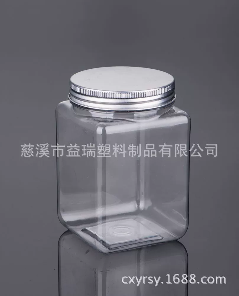 500 мл алюминиевая крышка пластиковая бутылка квадратный ПЭТ прозрачный с широким горлом бутылка Годжи рутеникум лекарственный материал пластиковая банка (LG074)