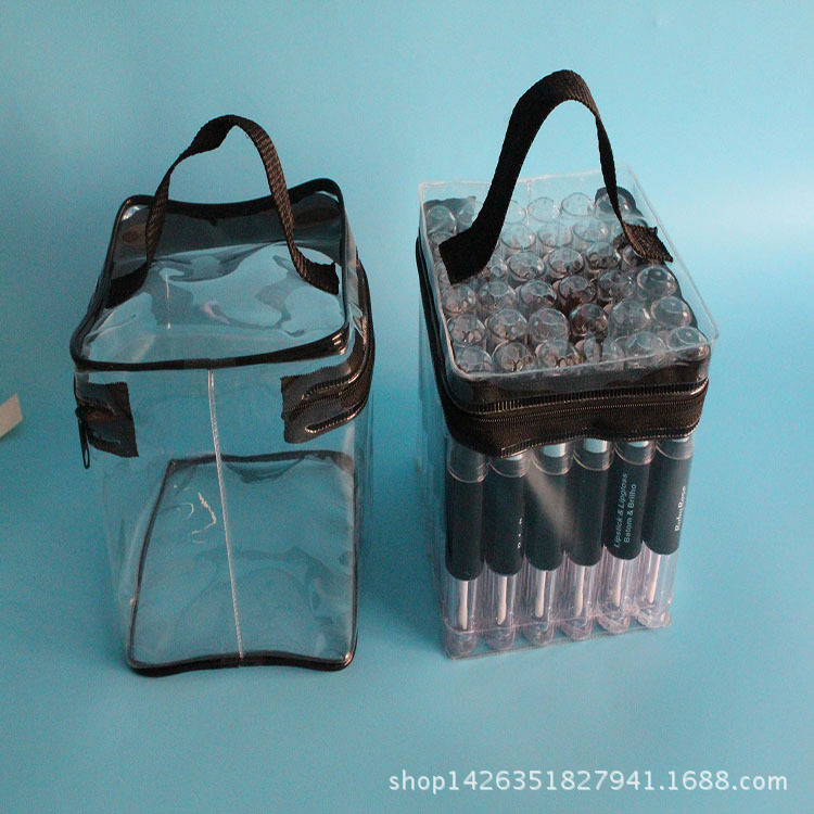 厂家批发PVC品牌拉链袋PVC唇膏袋PVC胶骨袋PVC手提袋