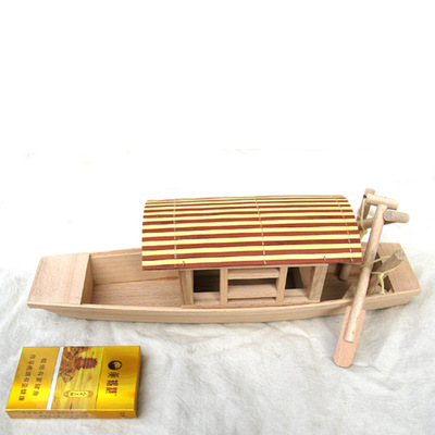 62411 Hand shake Shed Boat wholesale Small wooden boat Model wooden  David Shelf Decoration