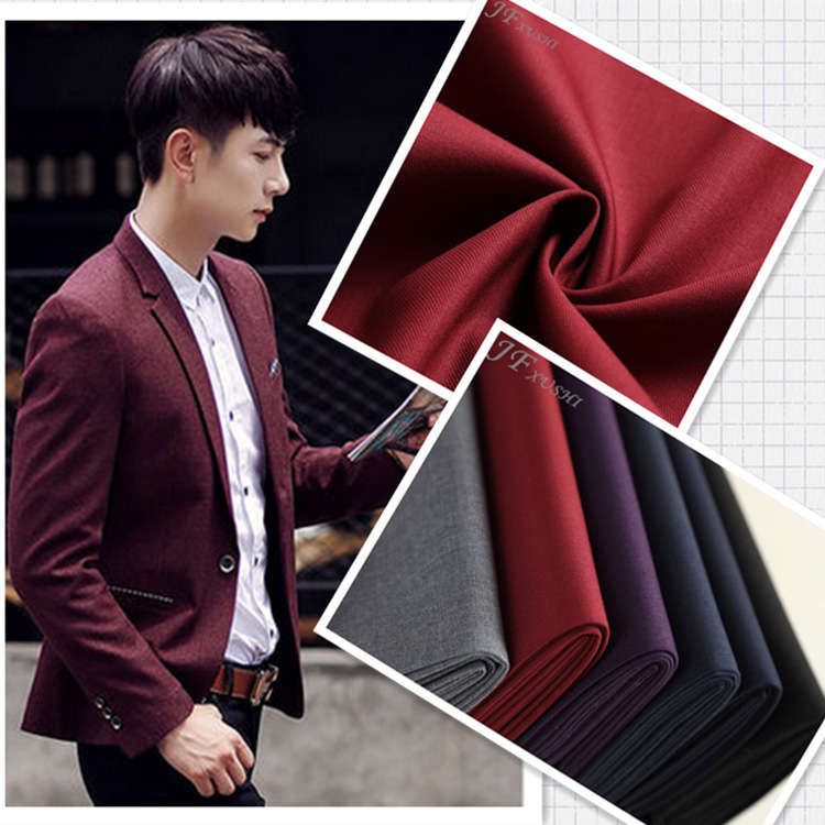 佳柔T/R梭织斜纹染色面料 西装西服学生校服布料 厂家供应