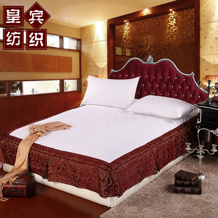 Guangzhou Manufactor wholesale hotel Bedding Sets wholesale customized hotel Linen Solid Polyester fiber Bed skirt high-grade Bed cover
