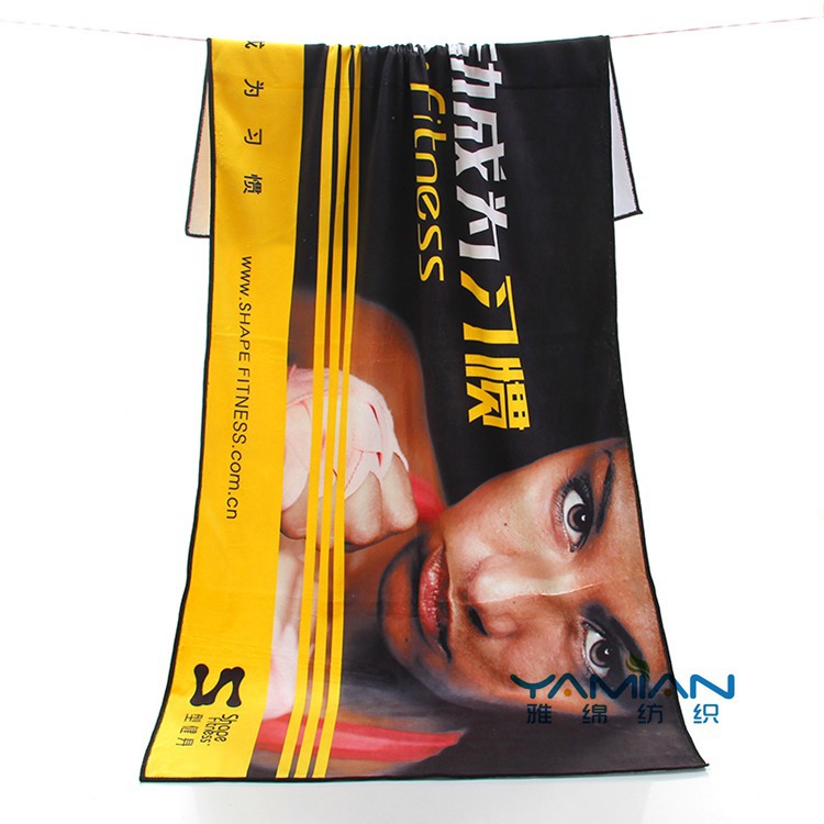 Type gym 60 * 120cm sports sweat-wiping bath towel digital HD printing absorbent fast