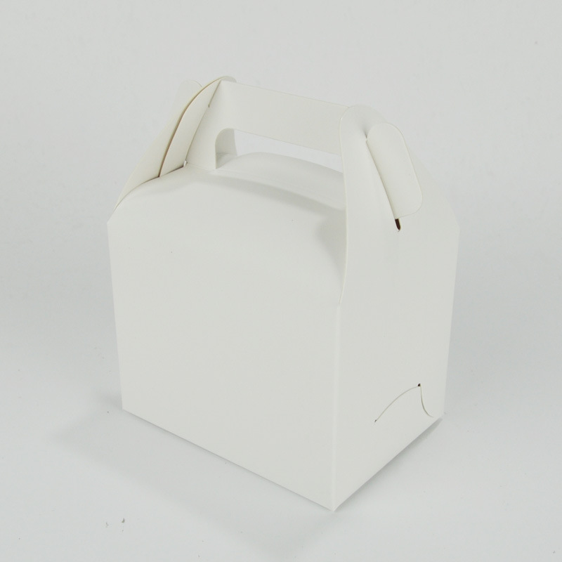 厂家直销小号白卡手提西点盒 蛋糕甜品打包盒 白卡纯白牛轧糖盒