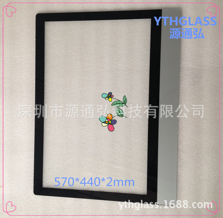 厂家加工显示器保护玻璃显示盖板 2mm厚钢化玻璃保护面板10.1寸