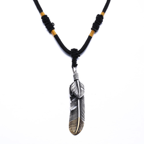 beier retro popular jewelry wholesale titanium steel electroplated Goro Takahashi feather pendant for men and women BP8-174