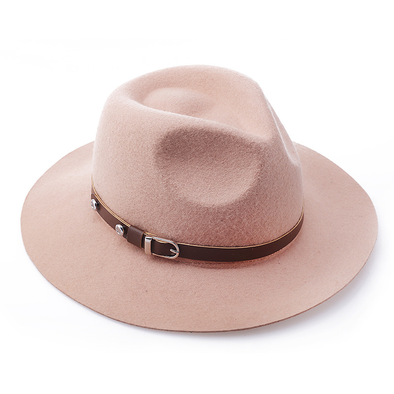 Sombrero de mujer 2020 nuevo europeo y americano Otoño e Invierno sombrero de lana sombrero de jazz británico sombrero de fieltro fábrica al por mayor