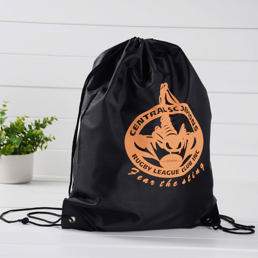 210D涤纶拉绳袋尼龙布束口袋双肩背包购物袋可印logo