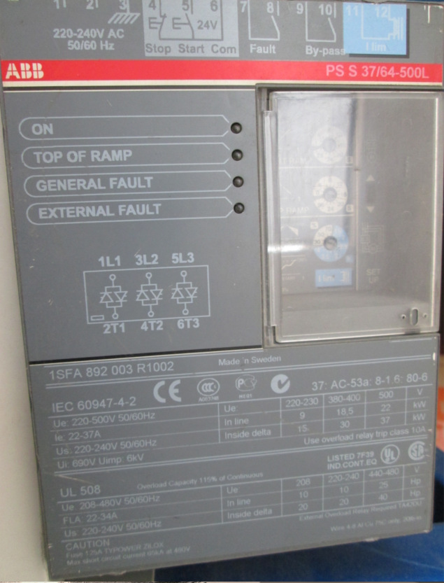 软起动器PS S 37/64-500L  1SFA 892 003 R1002    AC220V/22-37A