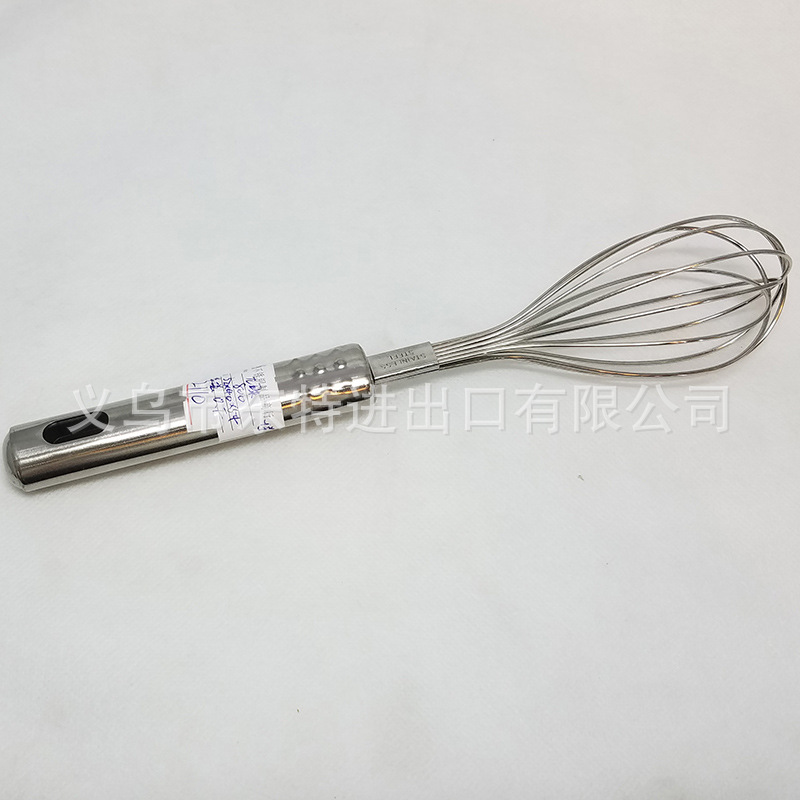 Factory direct sales of stainless steel nine-bead egg beater, steel-handled household baking supplies, manual egg beater detail image 9