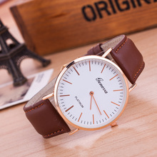 外贸爆款日内瓦皮带手表 时尚个性超薄两针石英男女士手表