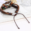 Retro metal woven bracelet, genuine leather, wholesale