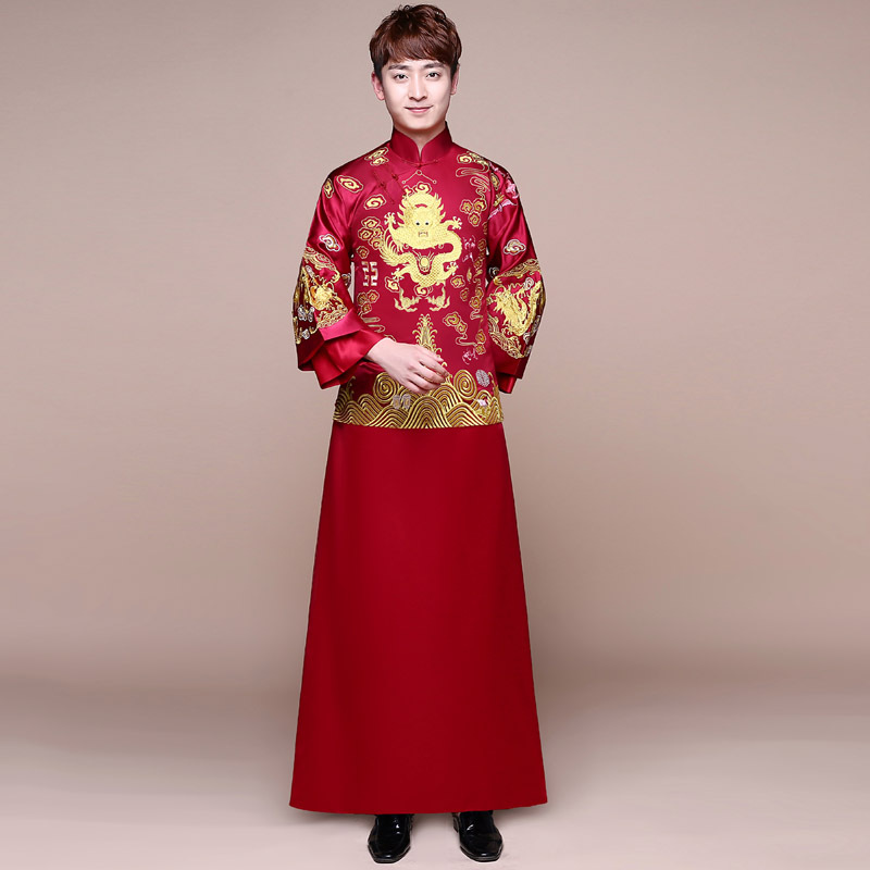 new pattern man marry Chinese style full dress Groom Toast clothing ancient costume Xiu clothing Wedding dress Spring and summer men's wear man