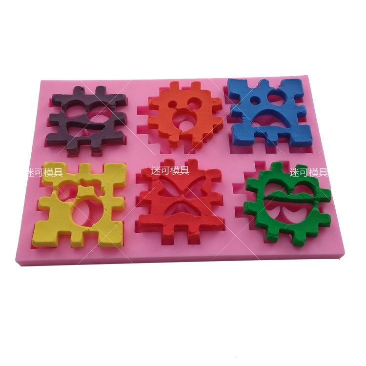 Molde de silicona de azúcar bloque de construcción molde de pastel molde de silicona líquido molde de pastel de chocolate