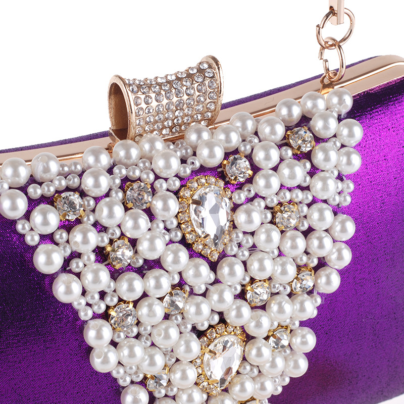 Women's Bag Diamond Evening Party Bag Cocktail Party Pearl Bag Hand Dress Bag display picture 5