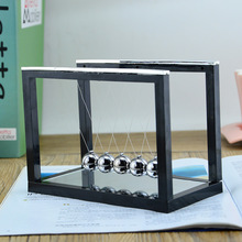 T002中号带镜子牛顿撞球摆球 彩色碰碰球 理科生物理定律经典摆件