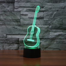 天貓京東代發 吉他3D燈 七彩觸控LED視覺燈 創意禮品氛圍台燈3272