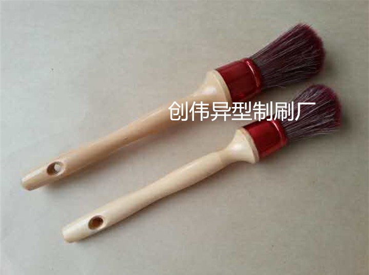 厂家直销圆头咖啡刷  木柄猪鬃毛 烧烤毛刷 汽车清洁刷 款式齐全