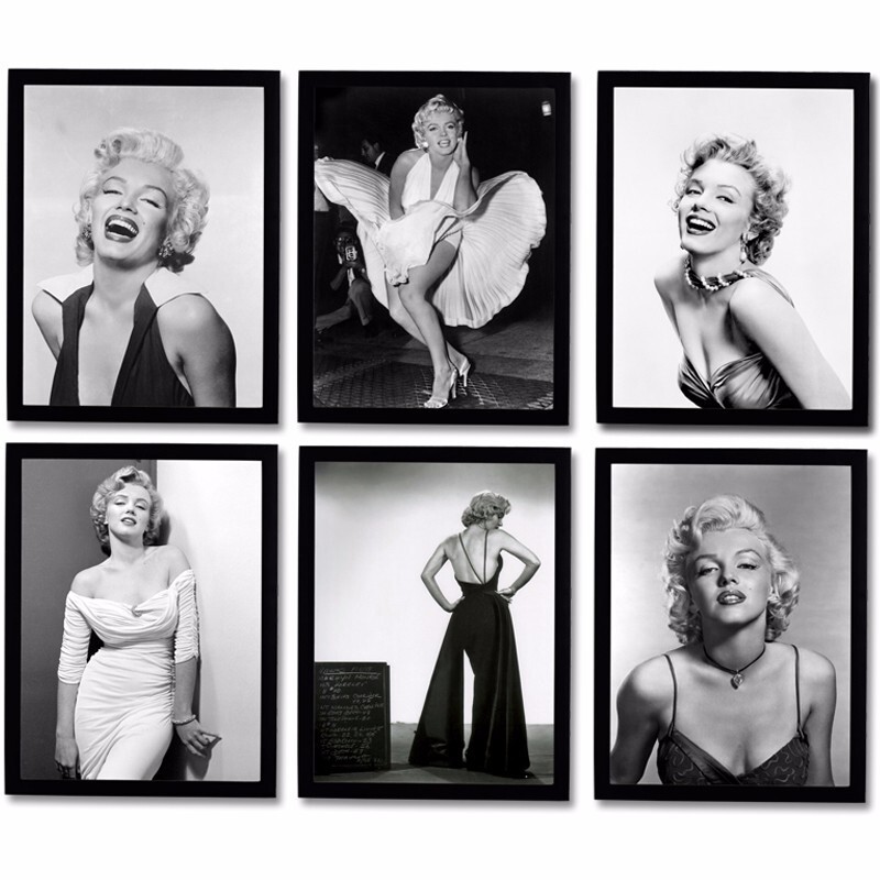 Photo Frame Core Custom Marilyn Monroe Canvas Art Film Poster Living Room Bedroom Decorative Cloth Painting Poster