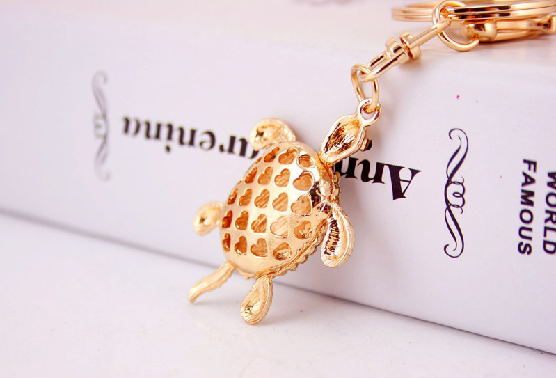 26g Weight Alloy, Metal Material Constellation Pattern Men'S Gender Wholesale Diamond Small Turtle Animal Metal Pendant Car Key Chain 6