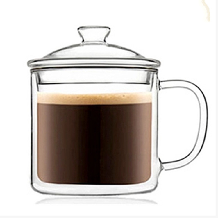 Retro handmade heat-resistant glass tea jar creative double-layer…