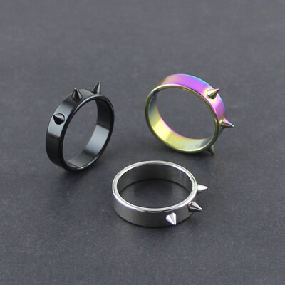 Korean Edition personality nail Self-defense Langya Ring Trendsetter Domineering Orange Arrow Forefinger Couple rings Ring