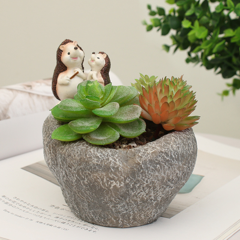 Chậu Cây Resin Chậu cây resin phong cách đồng quê, chậu mọng nước mini, trang trí nhà và tiểu cảnh (RG-277)