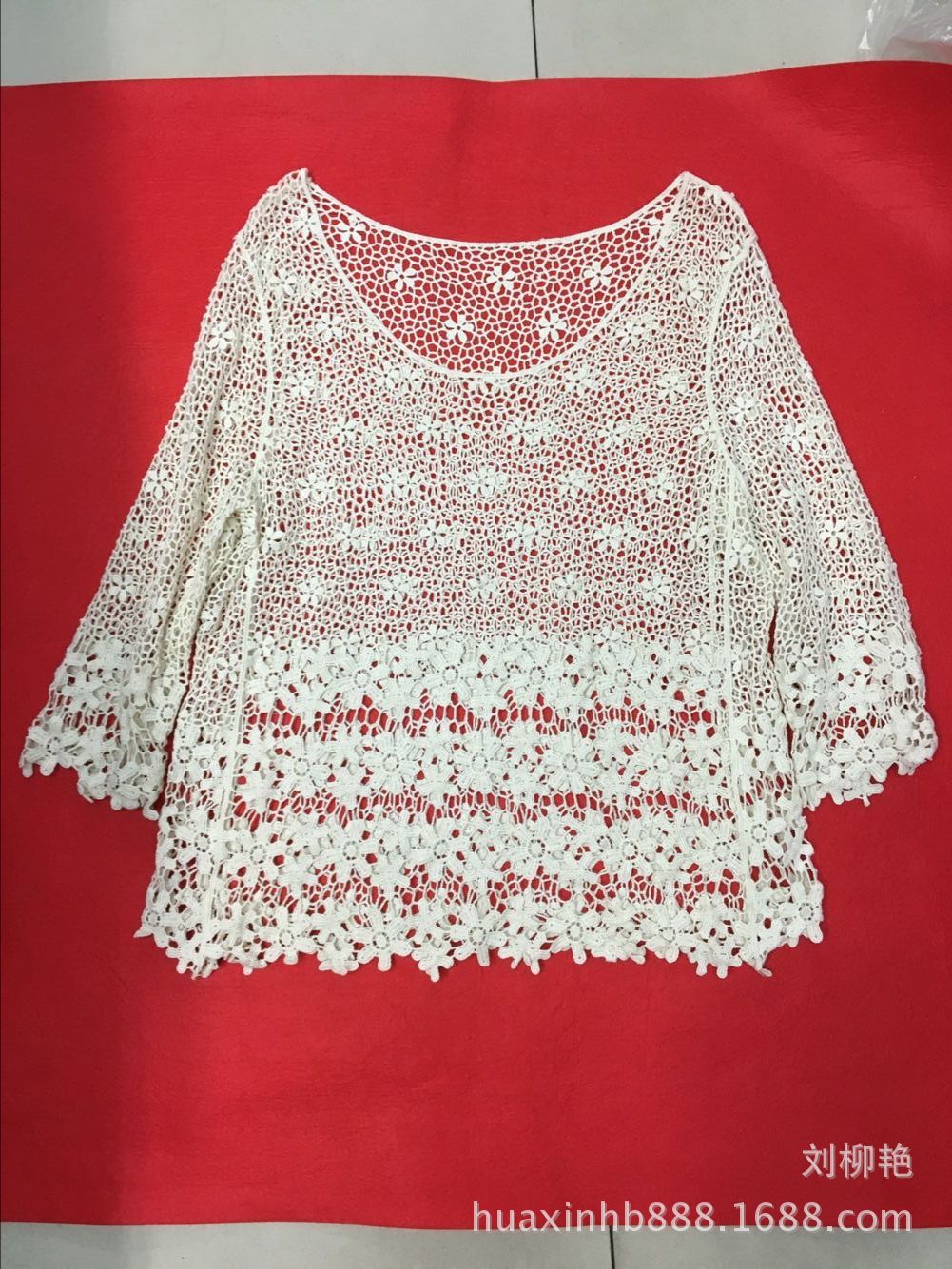 棉线马甲刺绣 棉线水溶成衣 电脑绣花 厂家自产自销 服装辅料花边