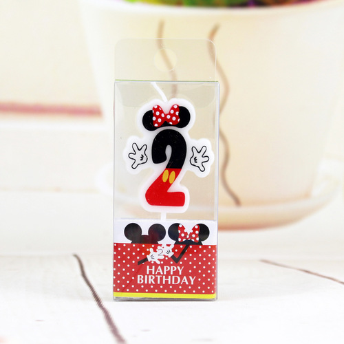 Cartoon Number Candles Children Happy Black Nene Smokeless First Birthday Creative 0-9 Number Cake Candles