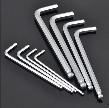 Large size extended hexagonal wrench metric chrome plated 45# steel L-shaped auto repair tool wrench mechanical auto repair