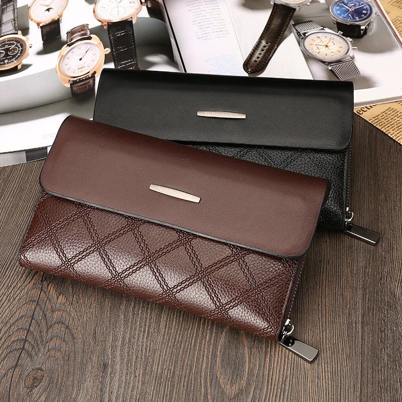 wholesale man clutch bag Square Quilted Handbag Men's bag Hand Envelope business affairs leisure time ultra-large capacity Wan Bao