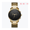 Golden waterproof steel belt for leisure, quartz watch, European style