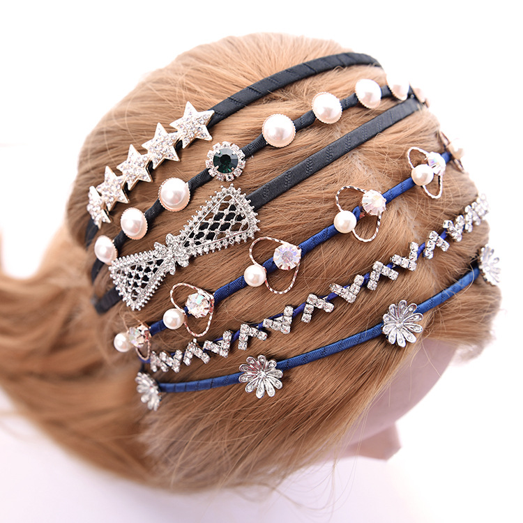 热销韩版水钻发箍甜美镶钻蝴蝶结头箍 义乌头饰 厂家直销|ms