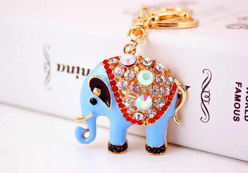 Alloy Rhinestone Elephant Keychain display picture 10