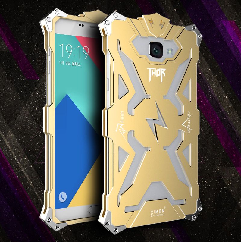 SIMON THOR Aviation Aluminum Alloy Shockproof Armor Metal Case Cover for Samsung Galaxy A9 A9000