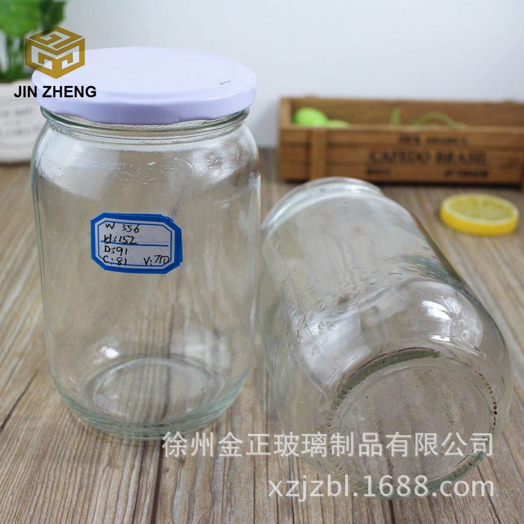 厂家批发玻璃酱菜瓶 腐乳瓶辣椒酱瓶罐头瓶 密封罐带盖圆形玻璃瓶